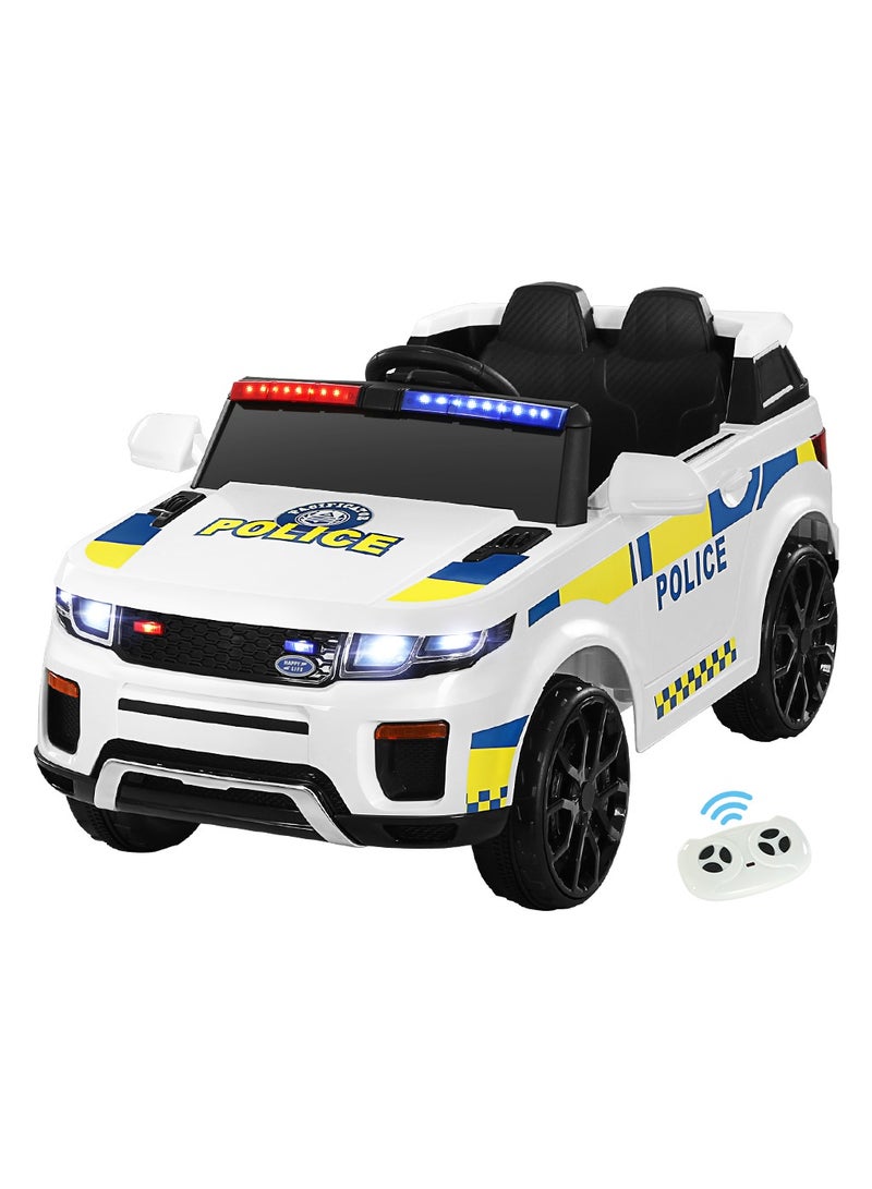 Baby Love Kids Electric Police Car - White (12V)