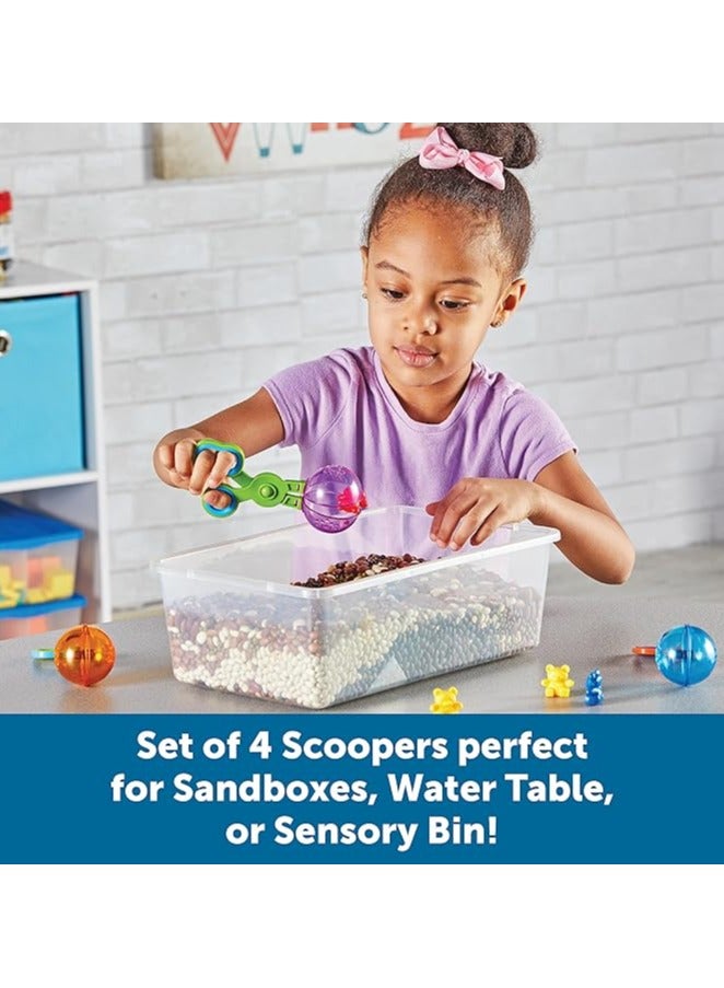 Handy Scoopers, Fine Motor Toy, Assorted Colors, Set Of 4, Ages 3+