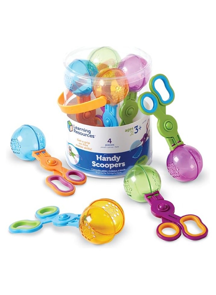Handy Scoopers, Fine Motor Toy, Assorted Colors, Set Of 4, Ages 3+