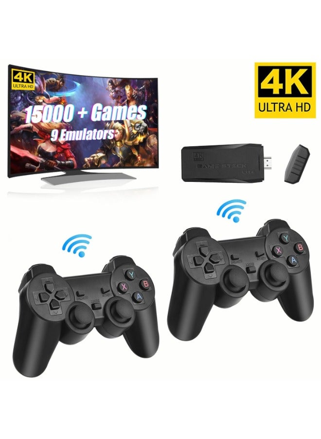 Wireless Retro Game Console, Plug & Play Video TV Game Stick With 10000+ Games Built-in, 9 Emulators, 4K HDMI Output for TV with Dual 2.4G Wireless Controllers