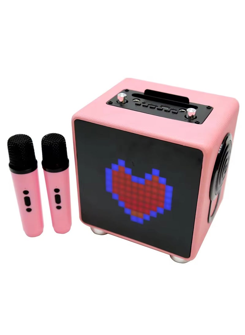 KBQ-2206 Bluetooth Portable  Karaoke Speaker Subwoofer Sound System Pink