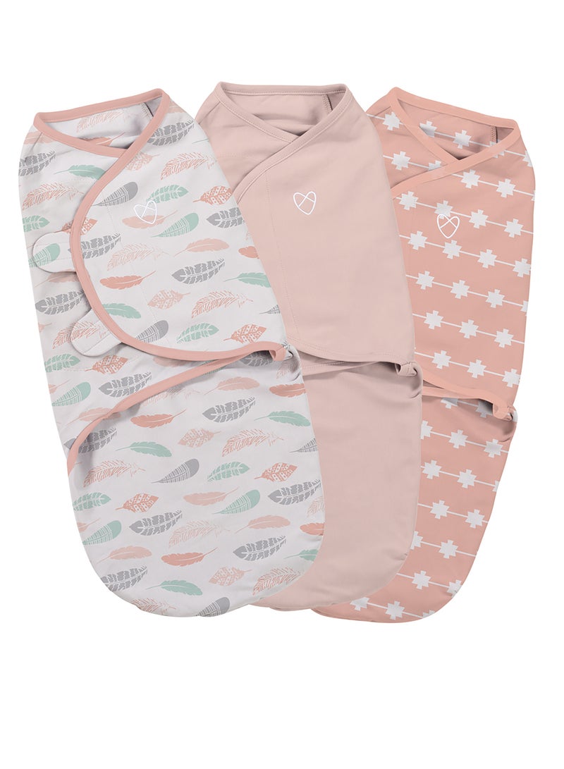 Swaddleme Small Swaddle Pack Of 3 Coral Days (Girl) Cotton
