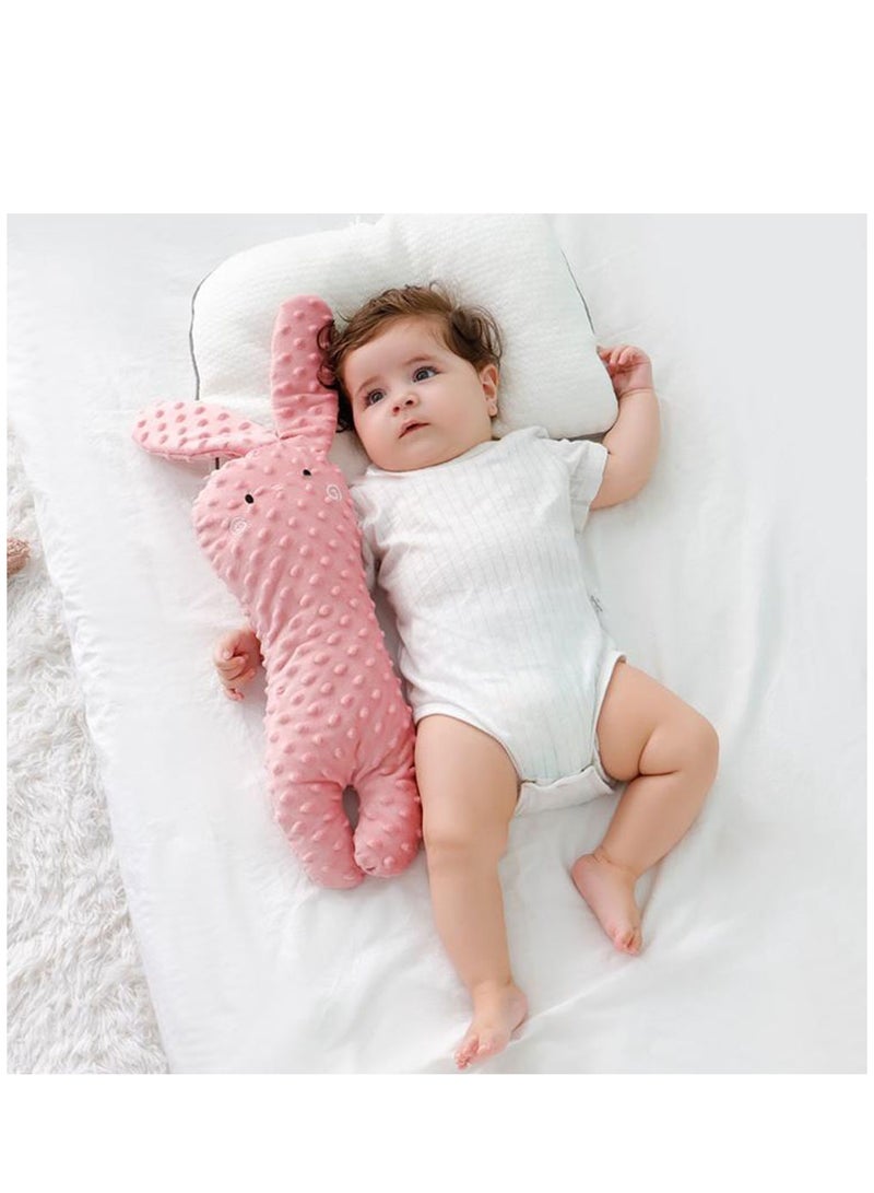 Kids Plush Toy Pillows, Soft Cuddle Bedding Pillow for Newborn Infant(0-36 Months), Rabbit Appearance (Pink)