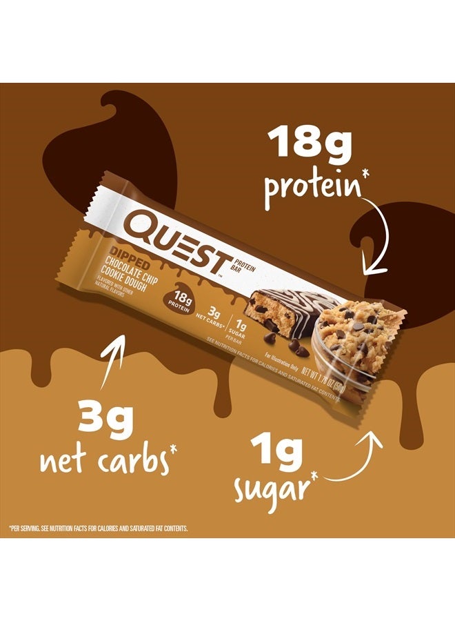 Dipped Chocolate Chip Cookie Dough Protein Bars, 1.76 Oz, 12 Ct