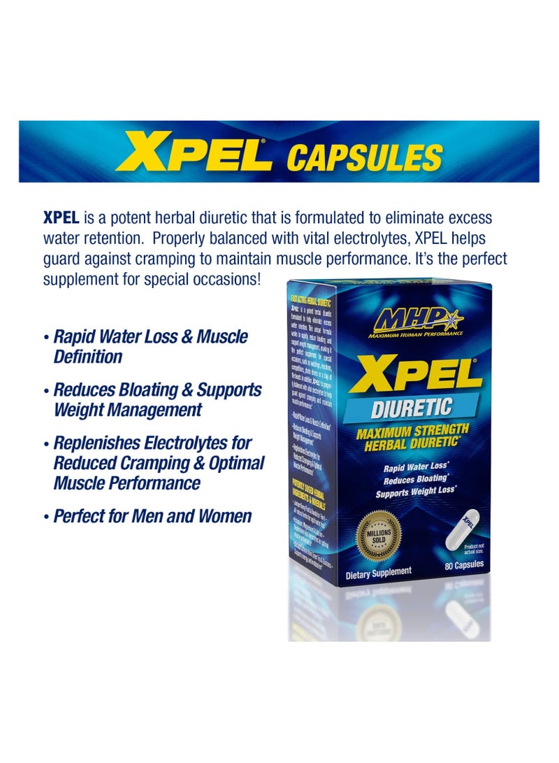 Xpel Diuretic, 80 Capsules, 20 Servings