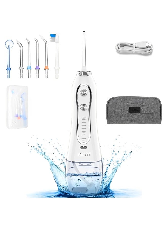 Cordless Water Flosser: Professional Dental Oral Irrigator - IPX7 Waterproof, Portable & Rechargeable - 300ml Reservoir - Teeth Cleaning for Home & Travel