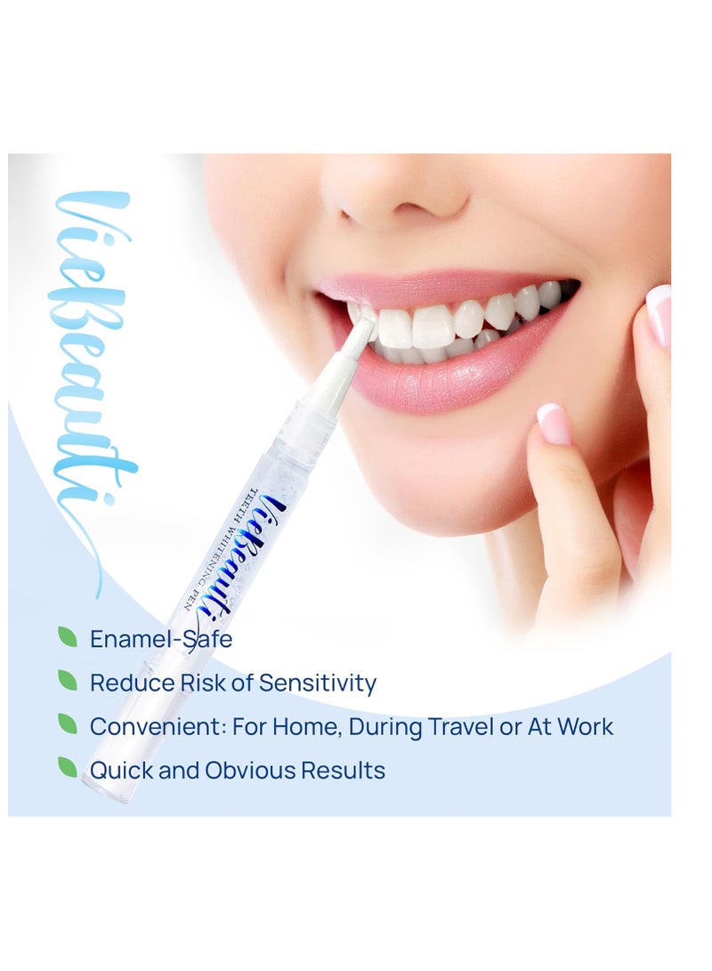 VieBeauti Teeth Whitening Pen (3 Pcs), 30+ Uses, Effective, Painless, No Sensitivity, Travel-Friendly, Easy to Use, Beautiful White Smile, Mint Flavor