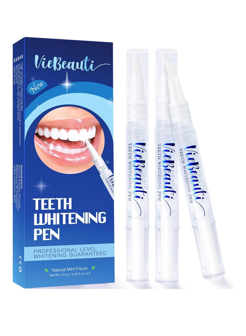 VieBeauti Teeth Whitening Pen (3 Pcs), 30+ Uses, Effective, Painless, No Sensitivity, Travel-Friendly, Easy to Use, Beautiful White Smile, Mint Flavor