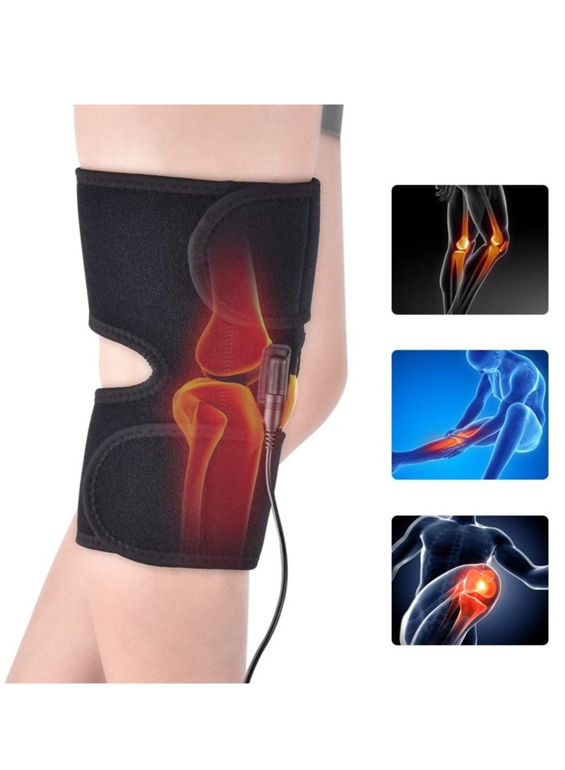 2PCS Heating Knee Pads Knee Brace Support Pads Thermal Heat Therapy Wrap Hot Compress Knee Massager for Cramps Arthritis Pain Relief