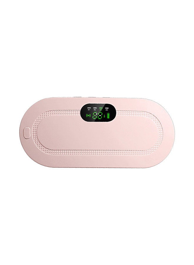 Portable Cordless Heating Pad Electric Waist Belt Device Fast Heating 3 Temperature Modes 4 Vibration Massage Speeds Pink