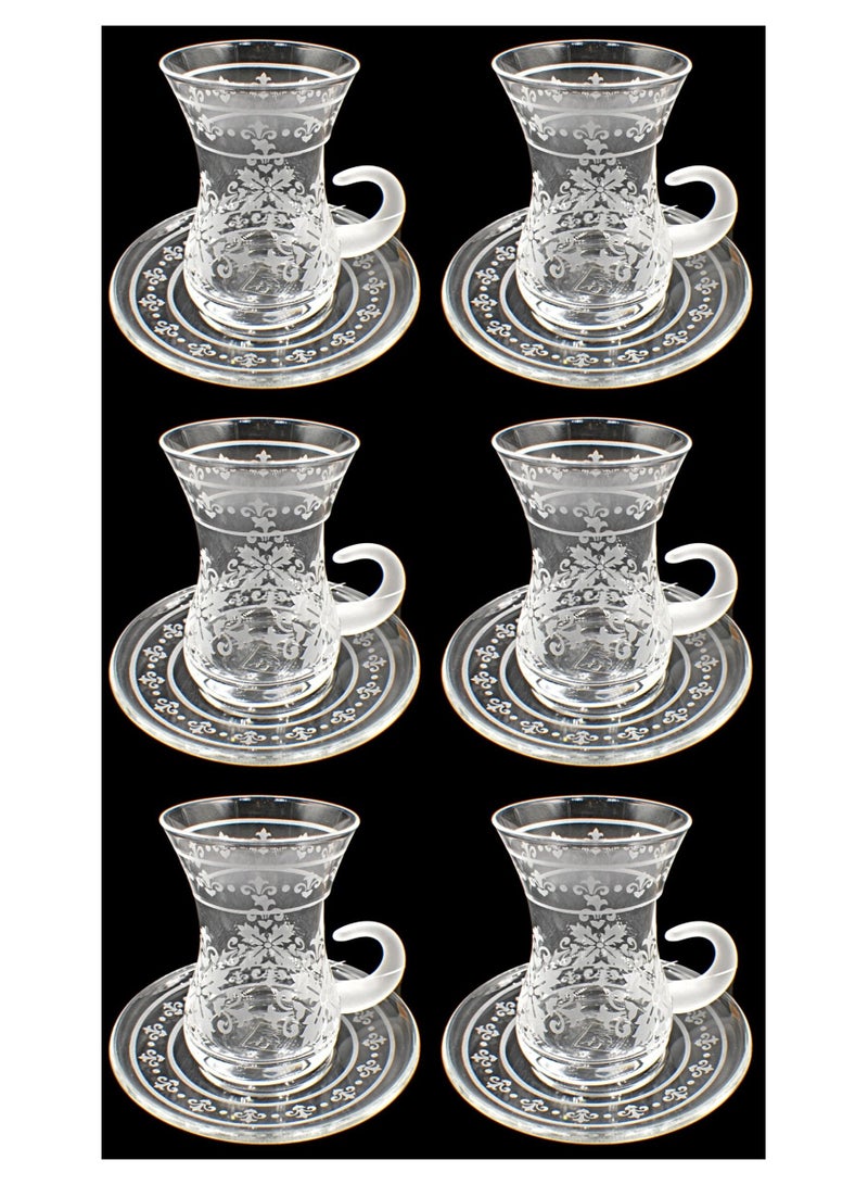 Tea Cups with Saucer Glass
