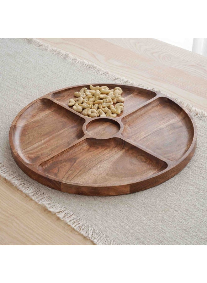 Rabaha Acacia Chip & Dip Serving Platter Dia40.6X2.5cm - Natural