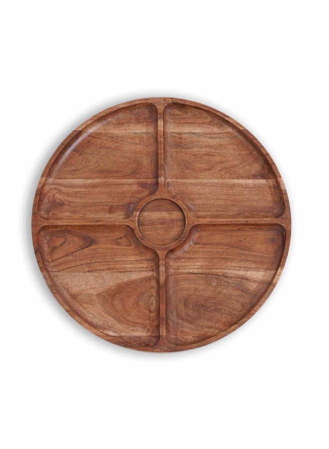 Rabaha Acacia Chip & Dip Serving Platter Dia40.6X2.5cm - Natural