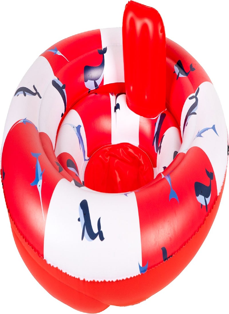 Swim Essentials  Red-white Whale Life Buoy printed Baby Swimseat, suitable for Age 0-1 year