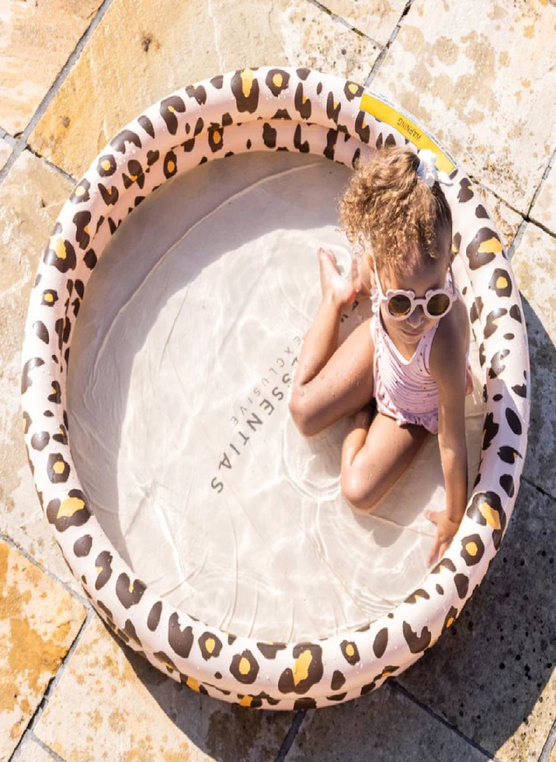 Swim Essentials  Beige Leopard Printed Children's Inflatable Pool 100 cm diameter - Dual rings Suitable for Age +3