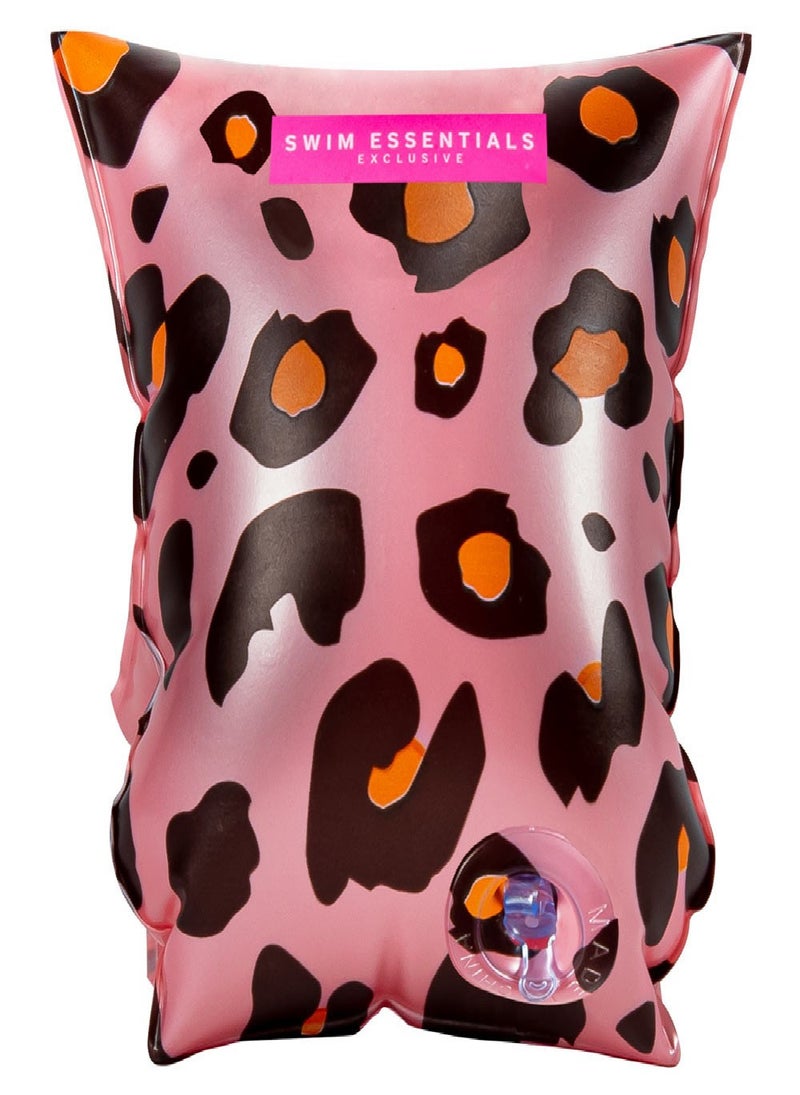 Swim Essentials  Beige Leopard - Inflatable Swimming Armbands, suitable 2-6 years