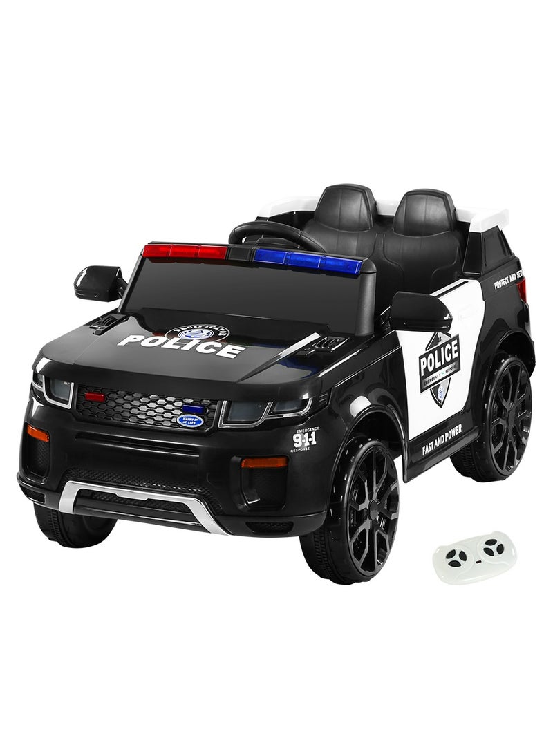 Baby Love Kids Electric Police Car - Black (12V)