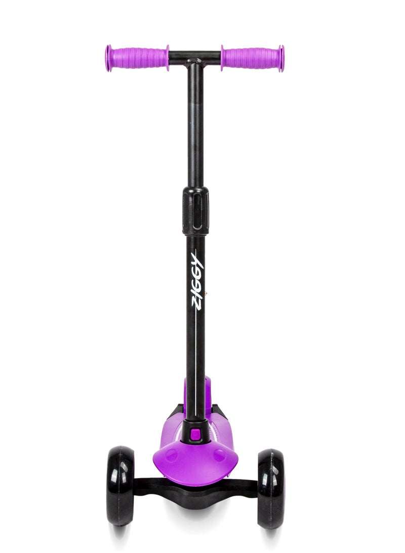 Scooter for Kids, 3 Wheel Kids Scooter, Kick Scooter with Foldable | Height Adjustable Handlebar | LED PU Wheels | Rear Brake | Scooter for Kids Age 2-10 Years - Purple