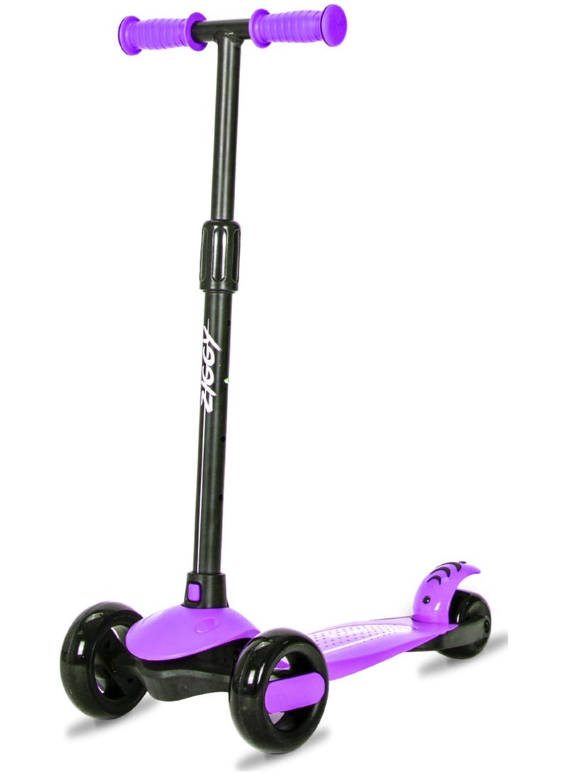 Scooter for Kids, 3 Wheel Kids Scooter, Kick Scooter with Foldable | Height Adjustable Handlebar | LED PU Wheels | Rear Brake | Scooter for Kids Age 2-10 Years - Purple