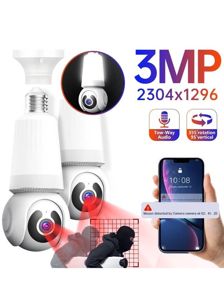 Light Bulb Home Security Cam Wireless Night Vision CCTV Monitor