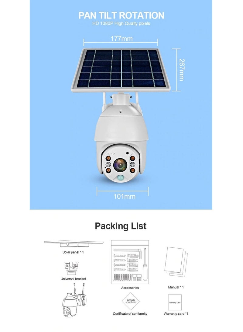 Rbx S10 Low Power Wifi Solar Camera 1080P Hd Solar Panel Outdoor Surveillance Waterproof CCTV Camera