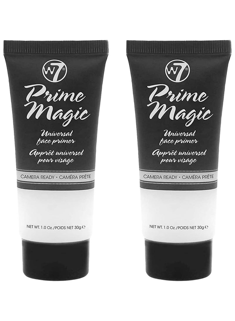 W7 Prime Magic Face Primer - Clear Makeup Base Priming Formula For Flawless Skin - Vegan Makeup - 2 Pack