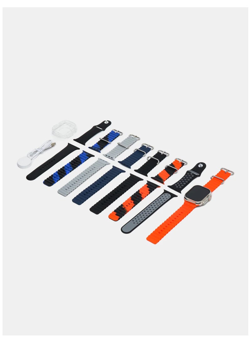 TK90 SmartWatch 10+1 Set 8 Band Smart Watch Larger Display Waterproof, Video Controlling Assistant Wireless Fast Charging, Bigger Display SmartWatch