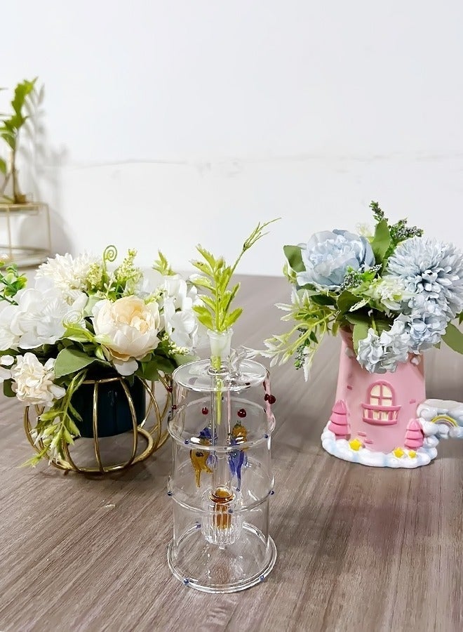 Handmade Multi-Layer Double Glass Home Decorative Mini Glass Flower Vase For Home And Office