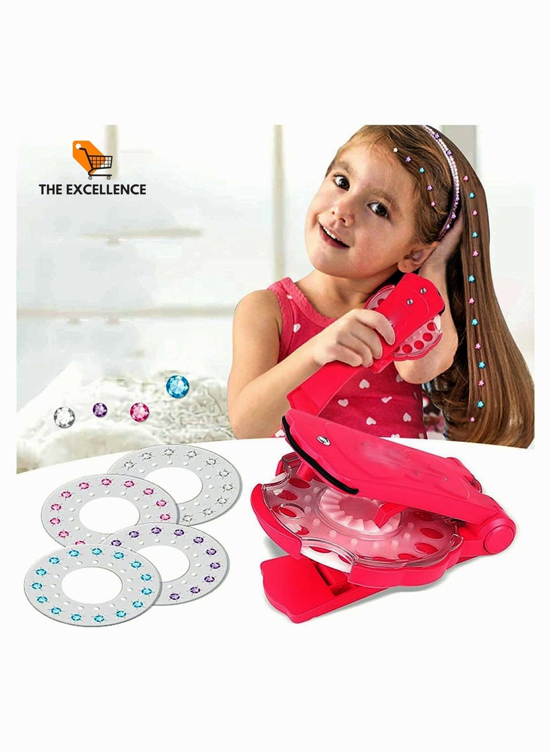 Hair Bedazzler Kit with Rhinestones, Glam Collection Hair Gems for Girls, Glam Styling Tool and 180 Gems