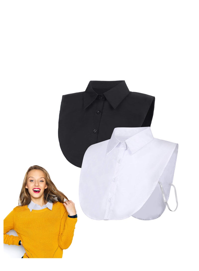 2 Pcs Fake Collar Lady's Fake Collar Half Shirt Blouse Detachable False Collar Joker Shirt Decorative Collar Collar Cuff Cotton Choker Tie False Lapel Point