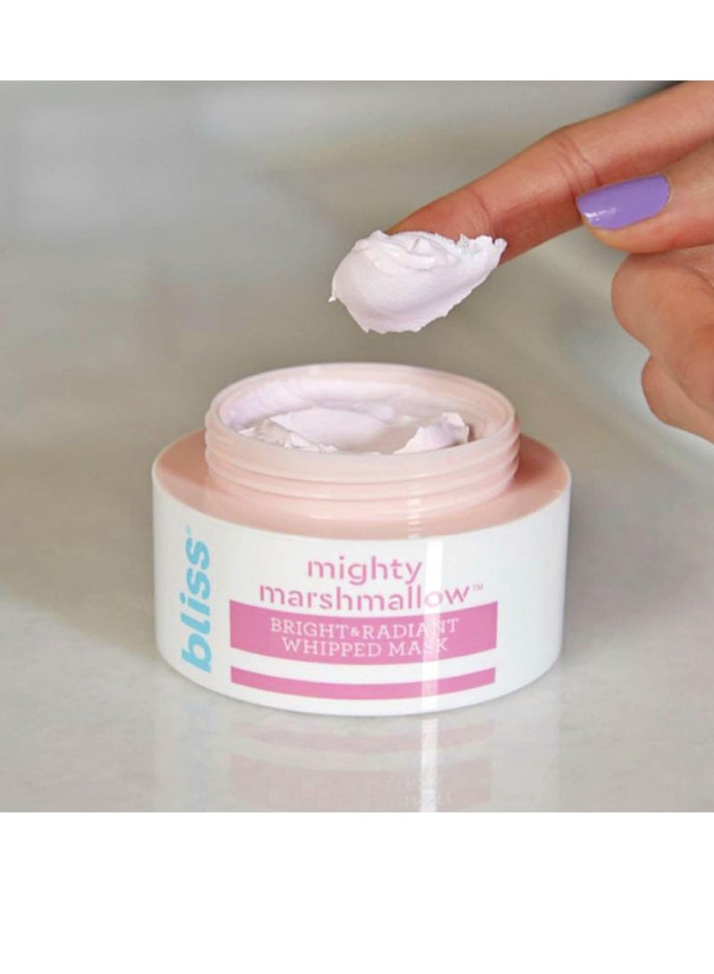 Bliss Mighty Marshmallow Bright & Radiant Whipped Mask - Brightening & Hydrating Face Mask - 1.7 Oz - Luminious Skin - Clean - Vegan & Cruelty-Free - All Skin Types