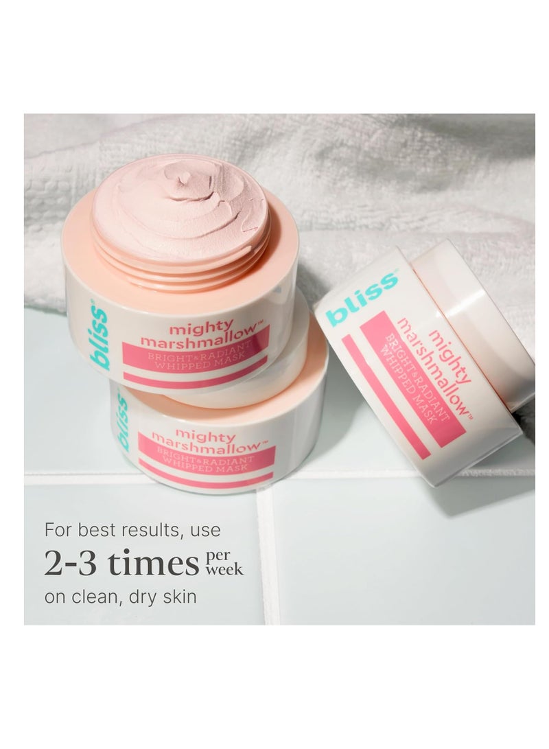 Bliss Mighty Marshmallow Bright & Radiant Whipped Mask - Brightening & Hydrating Face Mask - 1.7 Oz - Luminious Skin - Clean - Vegan & Cruelty-Free - All Skin Types