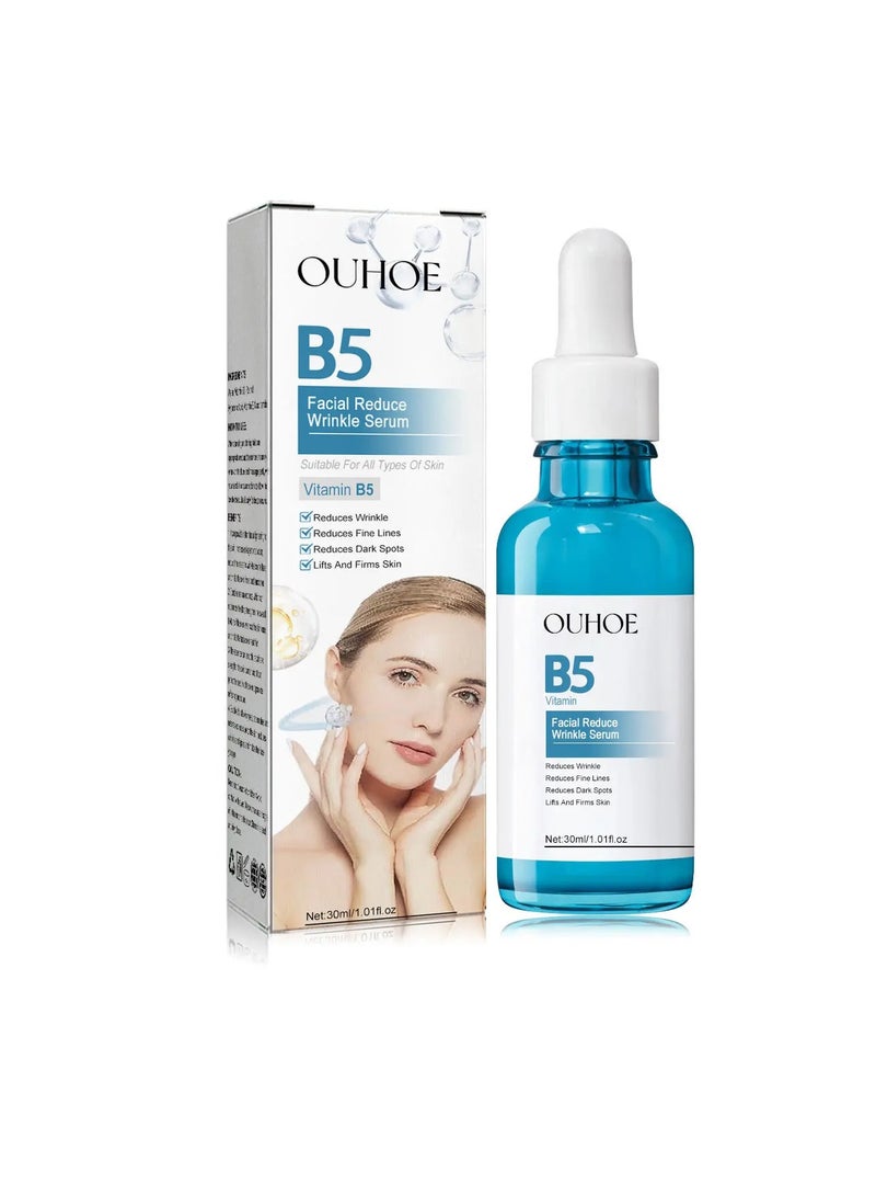 B5 Peptides Serum For Face, Anti Wrinkle Serum With Vitamin B5, Whitening Moisturizing Anti Aging Serum For Fine Lines And Wrinkles, Plant Extract Skin Deep Moisturizing Face Essence