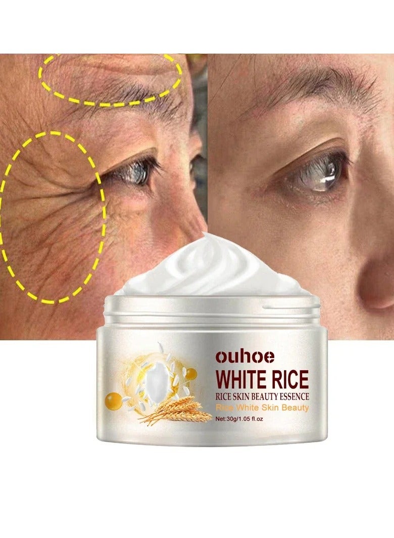 Face Moisturizer Hydration Face Cream, White Rice Rejuvenating Moisturizing Face Serum. Instant Remove Wrinkles Collagen Face Cream, Smooth Face Essence For Nourishing, Tightening Pores Fine Lines