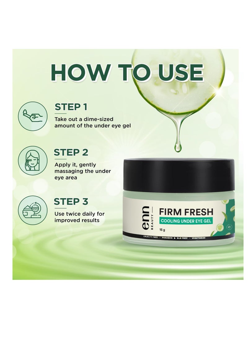 Enn Beauty Firm Fresh Cooling Under Eye Gel 15g To Reduce Dark Circle Puffiness Tired And Fatigued Eyes Dryness Wrinkles And Fine Lines Under Eyes