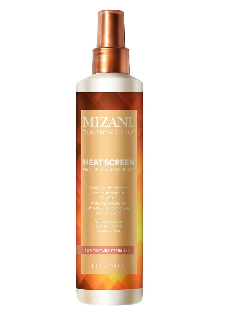 Mizani Style Shifter Society Heat Screen Heat Protectant Spray | Anti-Frizz | Shiny Finish | For Textured, Curly and Coily Hair | 8.5 Fl. Oz