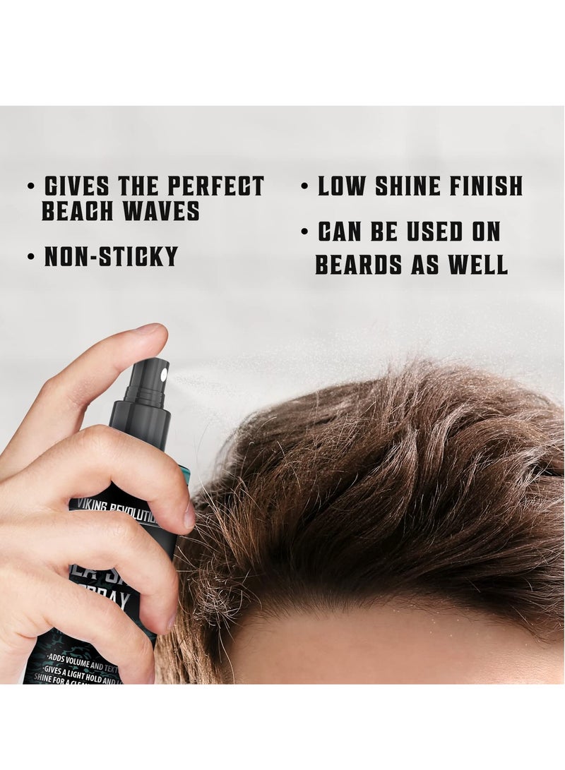 Viking Revolution Sea Salt Spray for Hair Men - Hair Texturizing Spray with Kelp, Aloe Vera and Red Algae Extract - Surf Spray to Add Volume and Texture Sea Salt Spray for Men Beach Hair Spray - 8.8oz