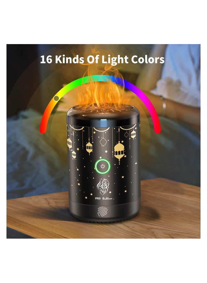 Bakhoor Burner Incense Burner Arabic Aroma Diffuser for Home Office, 16 Kinds LED Lights Portable Electric Car Diffuser