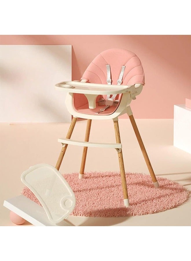Baby Dining Chair 3-in-1 Portable High Chairs ，Adjustable Height Foldable Toddler Seat,Safe Toddler's Dining Chair with Meal Tray for Your Baby (pink)