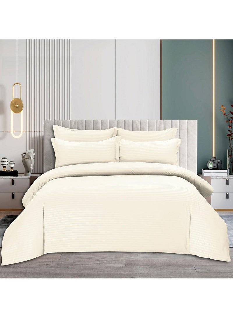 Hotel Duvet Cover Set 6 Pieces Cotton King Size Luxurious Bedding Set, Modern and Attractive Bedding Set with 1xFitted Sheet, 1xDuvet Cover, 4xPillow Cases