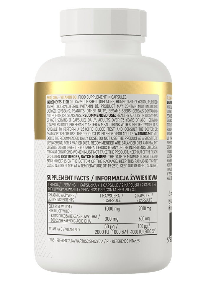 Ostrovit DHA+Vitamin D3 60 Capsules 30 Serving 80g