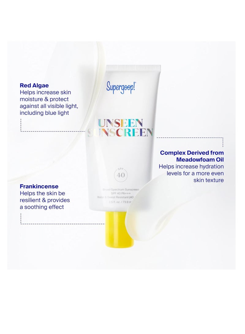 Supergoop! Unseen Sunscreen - SPF 40-1.7 fl oz - Invisible, Broad Spectrum Face Sunscreen - Weightless, Scentless, and Oil Free - For All Skin Types and Skin Tones