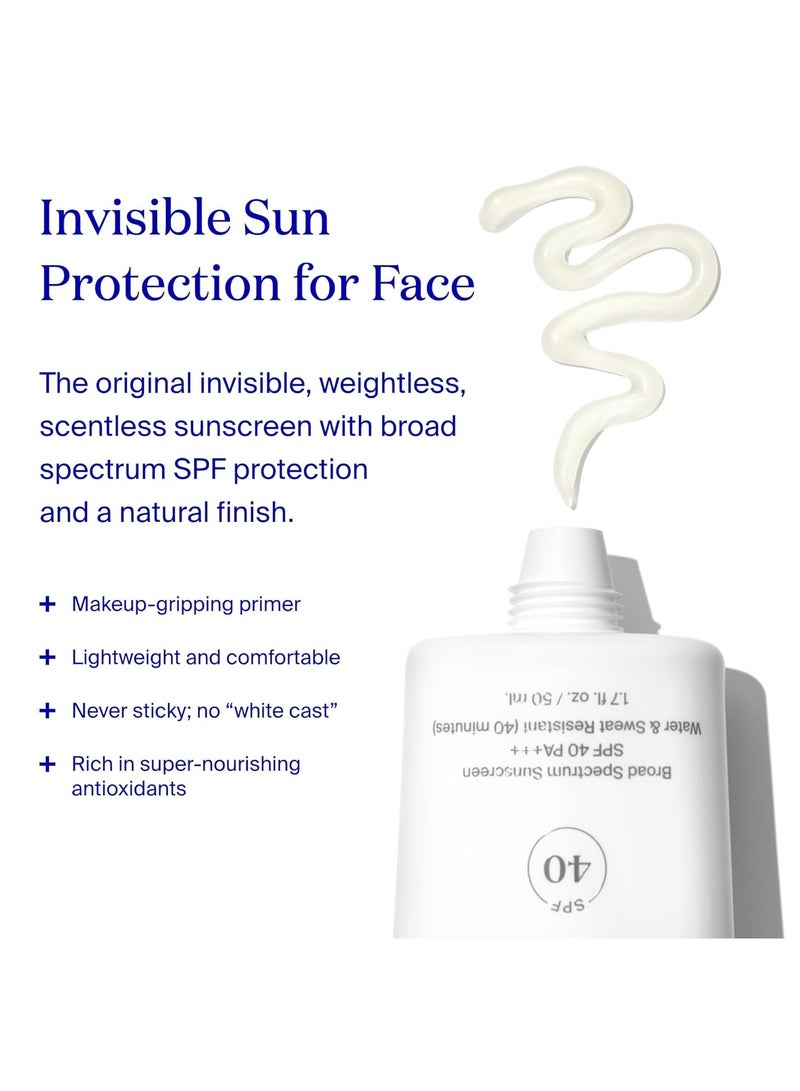 Supergoop! Unseen Sunscreen - SPF 40-1.7 fl oz - Invisible, Broad Spectrum Face Sunscreen - Weightless, Scentless, and Oil Free - For All Skin Types and Skin Tones