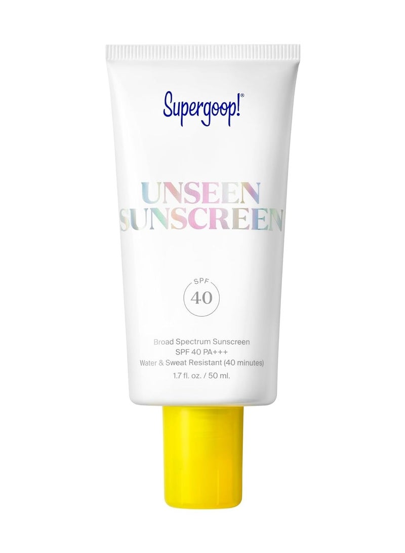 Supergoop! Unseen Sunscreen - SPF 40-1.7 fl oz - Invisible, Broad Spectrum Face Sunscreen - Weightless, Scentless, and Oil Free - For All Skin Types and Skin Tones