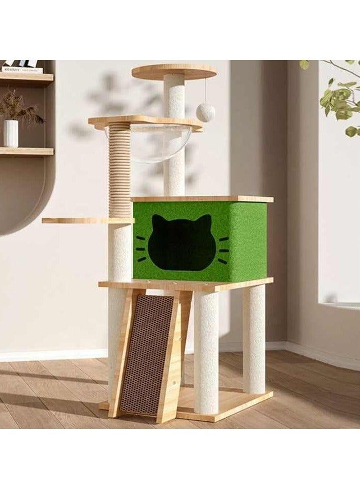 Cat Tree Cat Tower Kitten Condo House with Scratching Posts Cat Climbing Tree with Cat House Four layer Cat Furniture 120 cm for Large Cat Pet tree Cat Bed Easy to Assembly