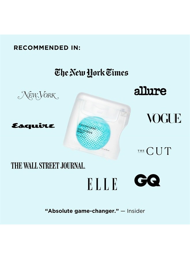 Woven Dental Floss, Dentist-Designed Oral Care, Mint, Waxed, Expanding, Vegan, Kid-Friendly String Floss with Coconut Oil, 3 Spools (33 yd Each)