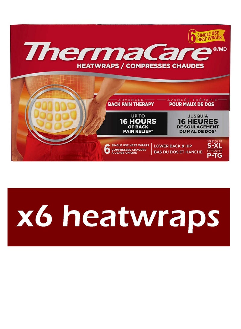 6-Pieces Advanced Thermal wraps for treating back pain S - XL