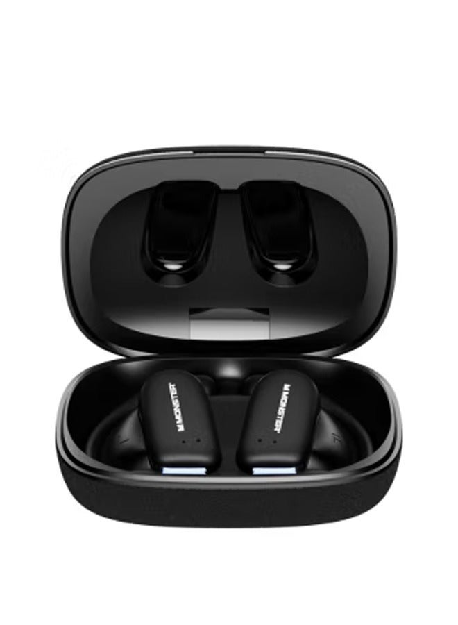 Monster XK007 Wireless Bluetooth Earbuds Gaming Headphones Deep Bass Low Latency Game Headset with Built in Microphone Noise Canceling Black