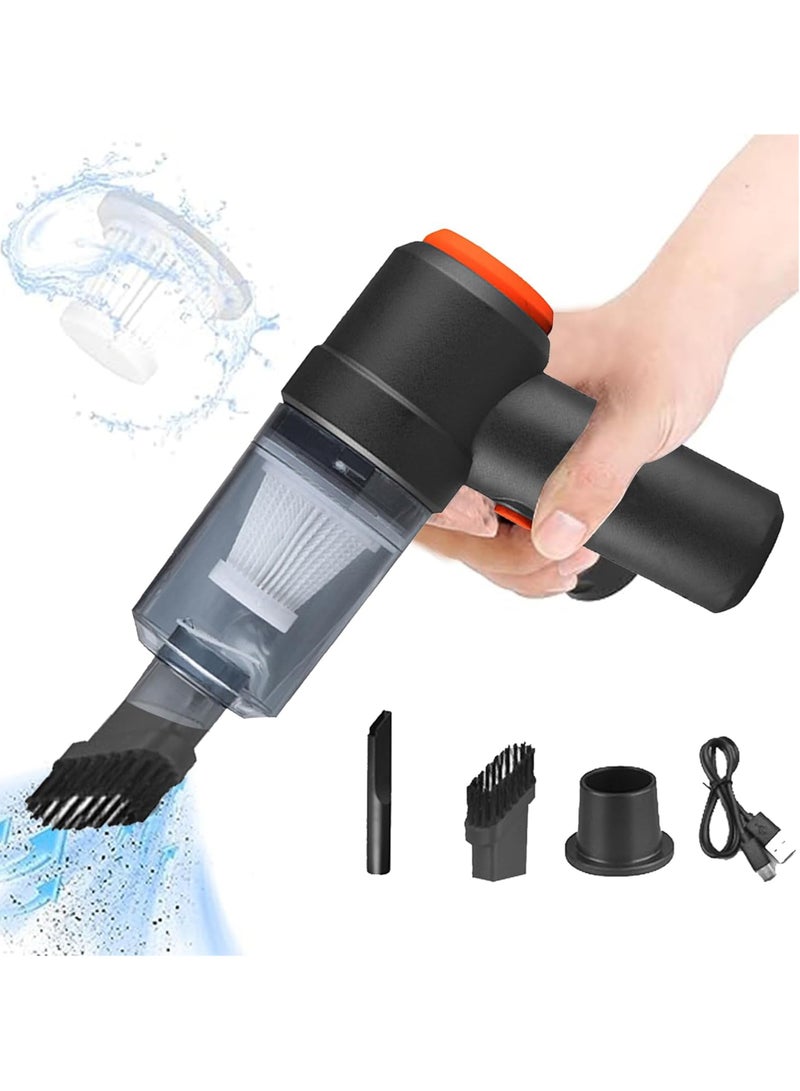 Home Essential Handheld Vacuum Cleaner Mini Hand Vac Car Vacuum Cordless, Dust Buster, Air Blower and Vacuum Pump 3 in 1, Wet Dry Small Vacuum Cleaner for Car, Home, Office, Pet Hair Cleaning.
