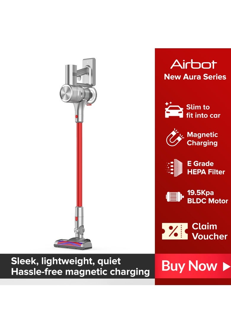 Airbot Supersonics Aura,Stick Vacuum Handle weight 1.2KG, Dust cup capacity 0.8L, LED Display, Battery capacity 2200mAh Li-Ion,Suction power up to 19.5kPa,Operating time up to 45mins